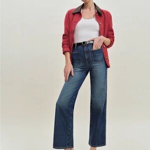 NWT Reformation Alyssa Stretch Wide Leg Crop Jeans
